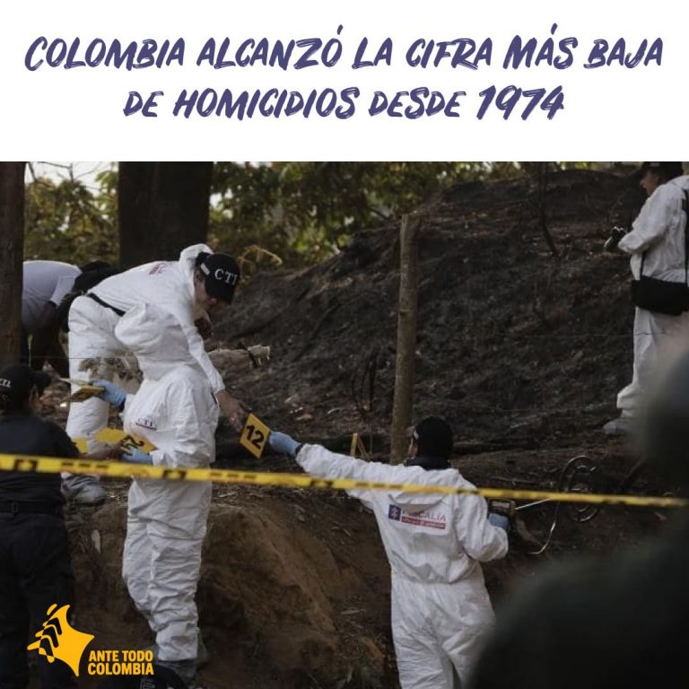 Reducción histórica de homicidios en Colombia